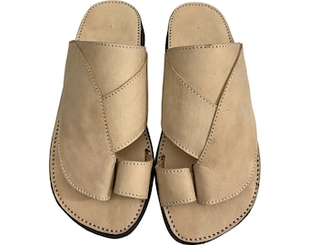Premium Leather Men\'s Sandal in Beige Bulk Mens Beach Sandals Outdoor Genuine Leather Casual Shoes  main image 3