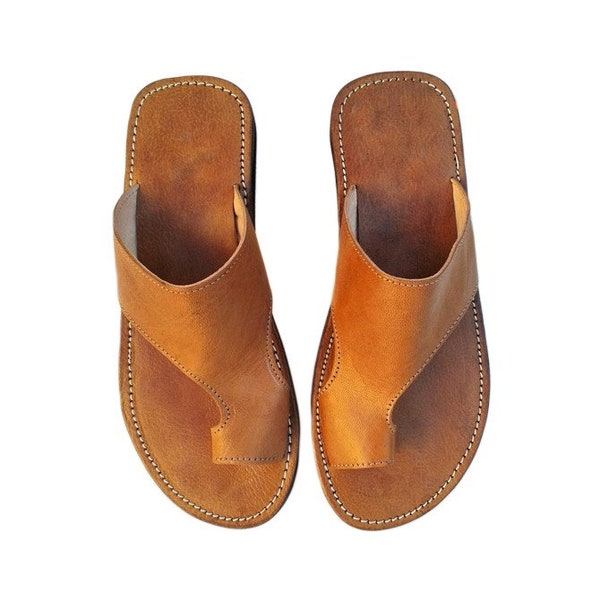 Echt lederen sandaal, echt lederen strings, 100% handgemaakte natuurlijke lederen sandaal, handgemaakte en authentieke sandaal