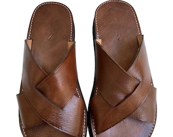 Genuine leather sandal, Genuine leather thongs, 100% handmade natural leather sandal, Handcrafted and authentic sandal