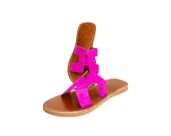 Genuine leather sandal, Genuine leather thongs, 100% handmade natural leather sandal, Handcrafted and authentic sandal