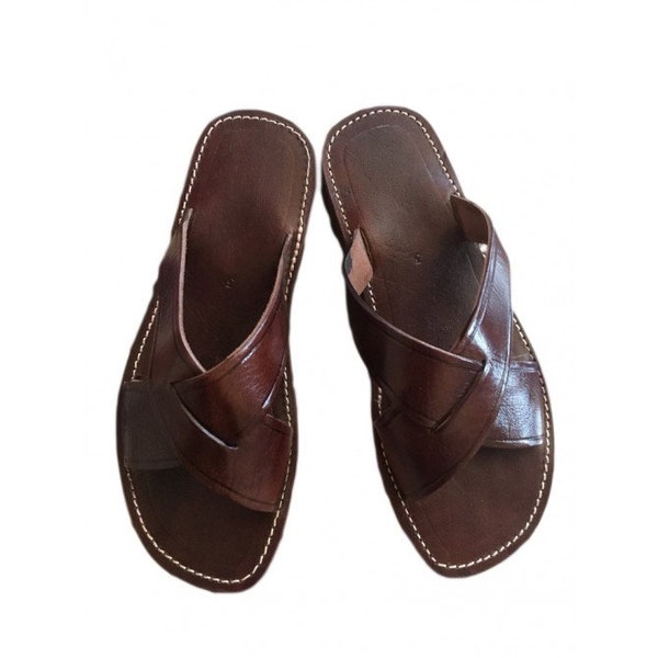 Genuine leather sandal, Genuine leather thongs, 100% handmade natural leather sandal, Handcrafted and authentic sandal