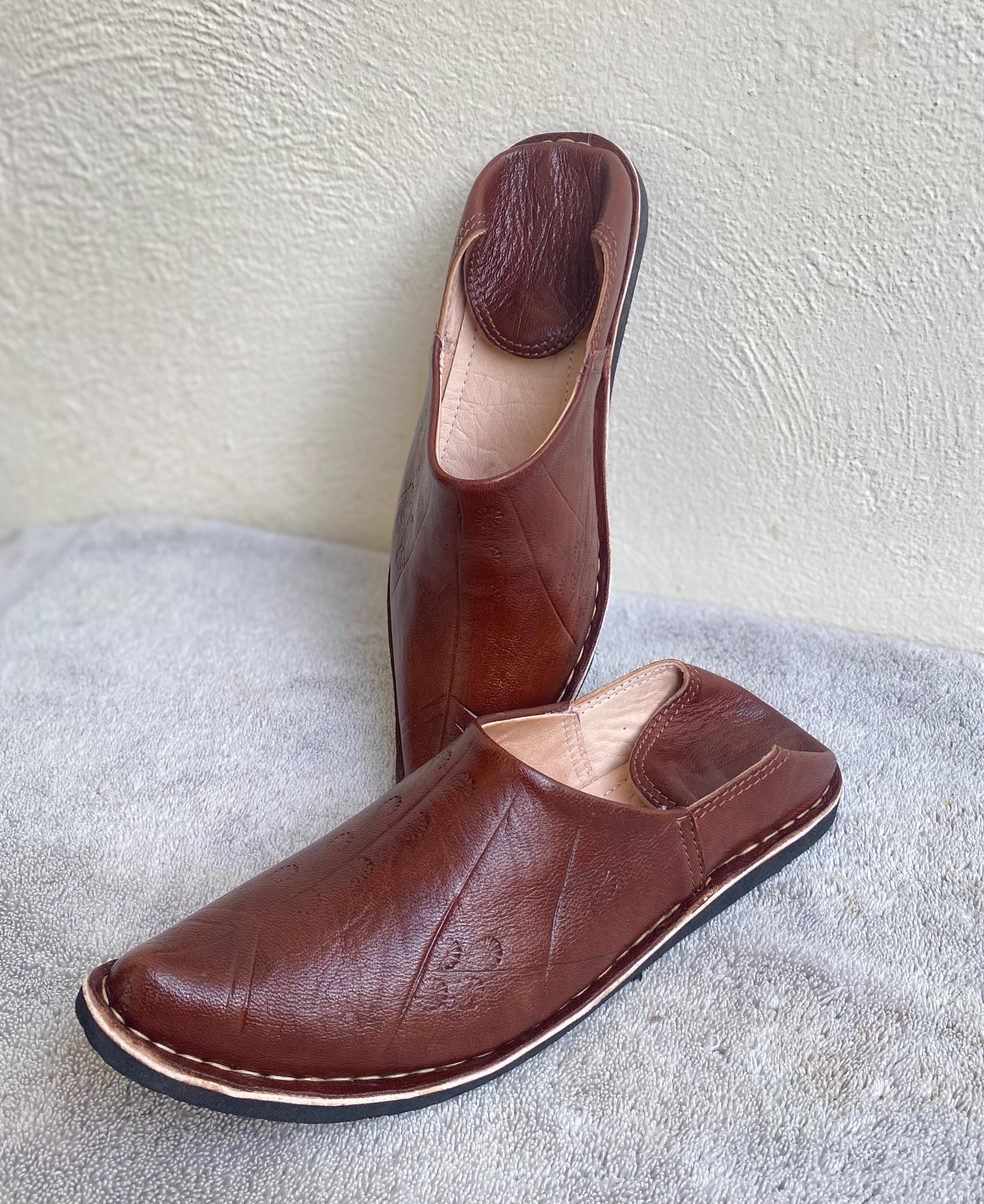 Ali Baba Brown Berber Babouche – High-end Leather – Luxury Traditional ...