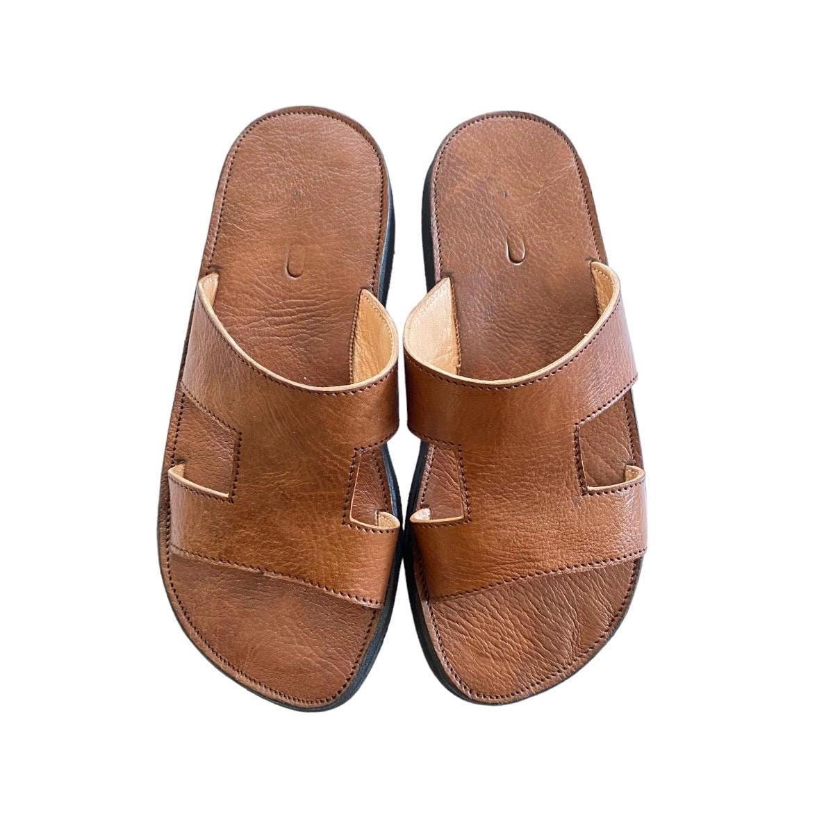 Buy Men's Genuine Full-grain Leather Sandals - Turkish Handcrafted