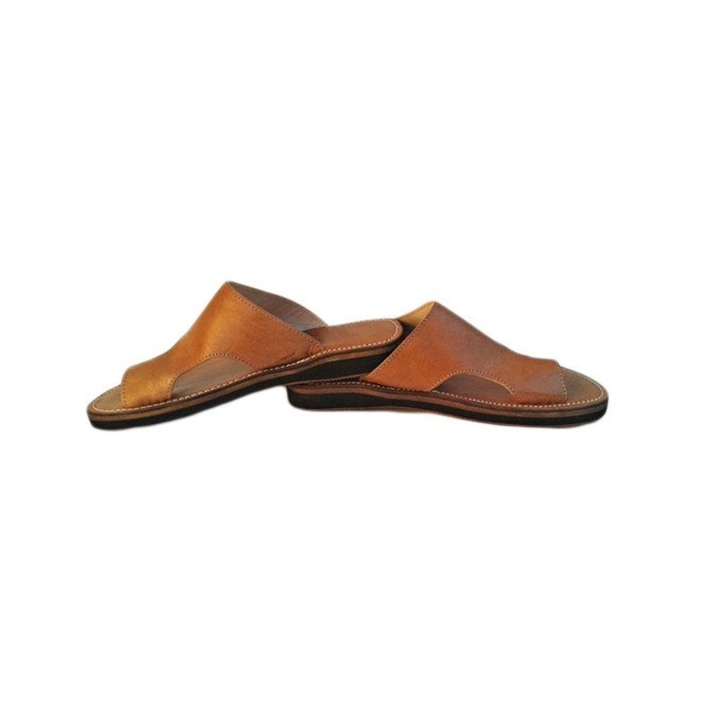 Sandale en cuir véritable, Tongs en cuir véritable, Sandale en cuir naturel 100% fait main, Sandale artisanale et authentique image 3