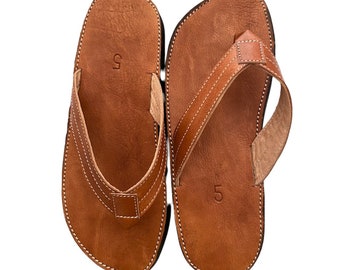 Genuine leather sandal, Genuine leather thongs, 100% handmade natural leather sandal, Handcrafted and authentic sandal