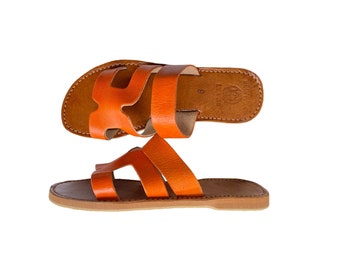 Genuine leather sandal, Genuine leather thongs, 100% handmade natural leather sandal, Handcrafted and authentic sandal