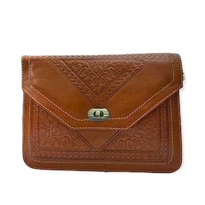 Cartera de piel de mujer hecha a mano - Auténtica artesanía marroquí, modelo elegante con espacio para tarjetas, billetes y monedas