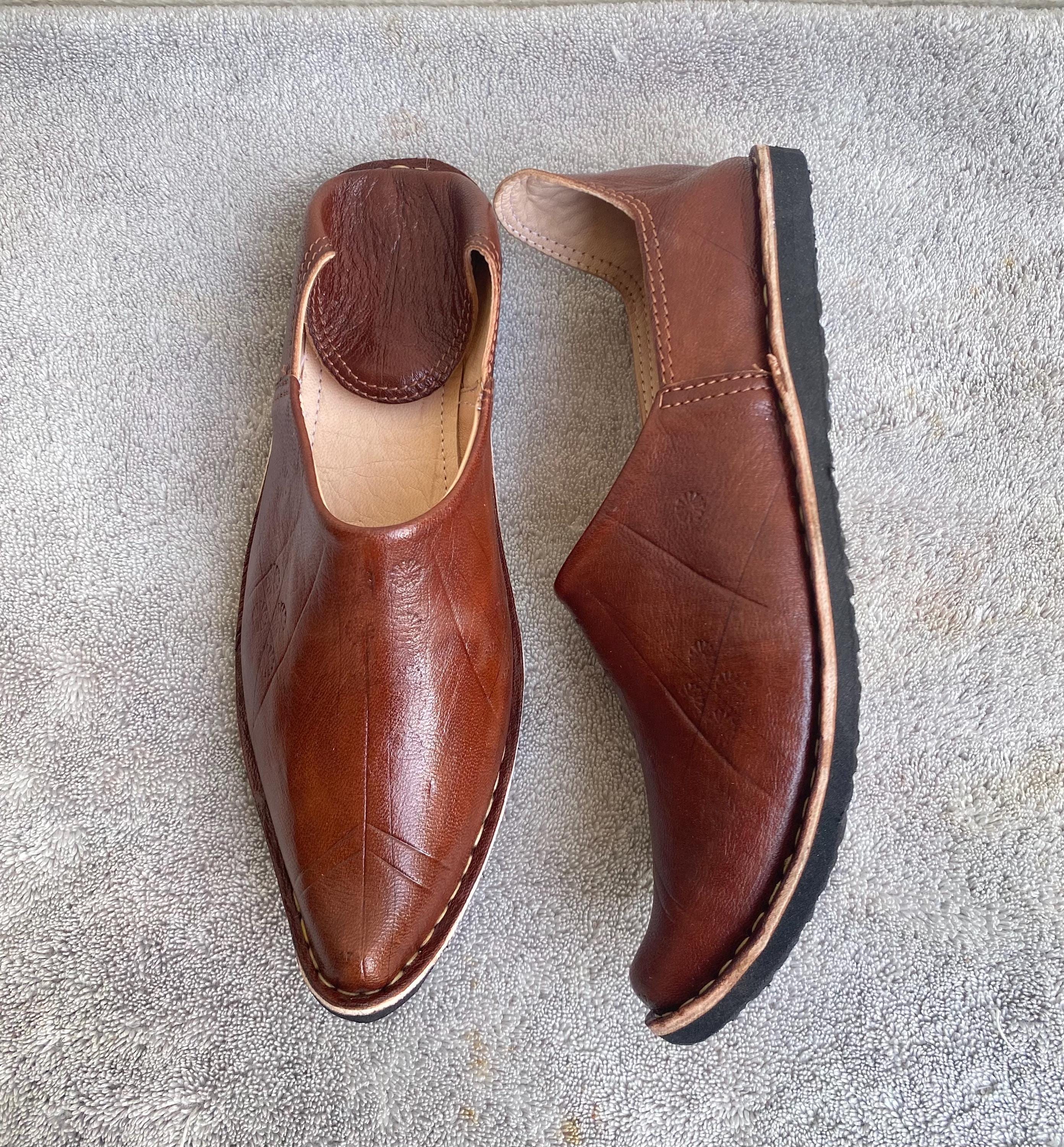 Ali Baba Brown Berber Babouche – High-end Leather – Luxury Traditional ...