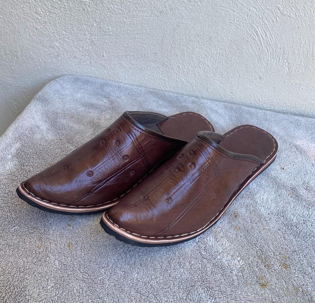 Ali Baba Brown Berber Babouche – High-end Leather – Luxury Traditional ...
