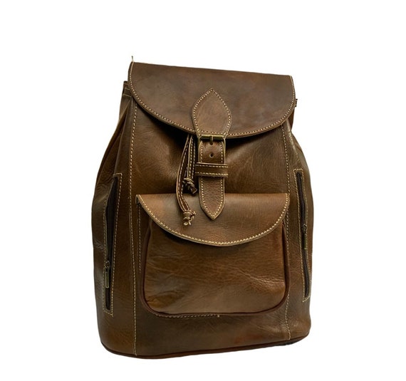 Premium Real Leather Backpack from Etsy Leather Backpack Handmade Leather Rucksack Personalised  main image 4