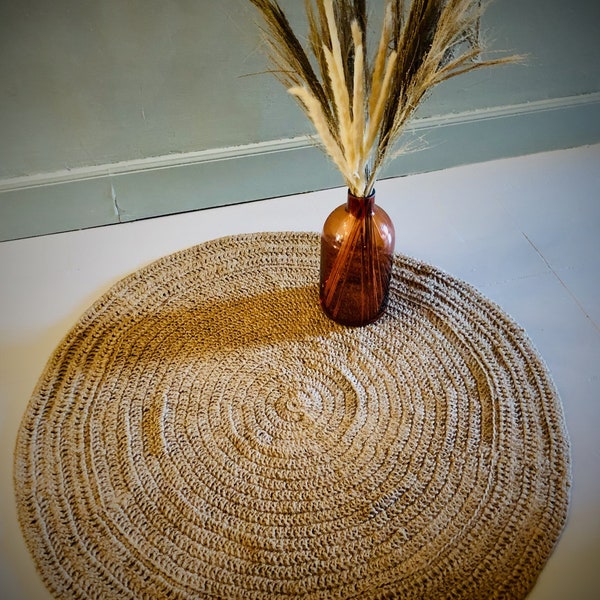 Tapis rond en jute