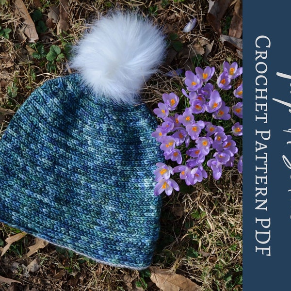 Crochet PATTERN PDF Download Towpath Beanie Pattern, Women's Hat, DK Crochet Pattern, Unisex Beanie