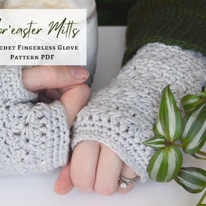 Crochet Fingerless Gloves PATTERN PDF, Fingerless Mitts for Women, Easy Crochet Fingerless Mittens, Wrist Warmers, Texting Gloves