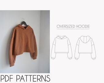 Oversized hoodie PDF sewing patterns - XS to XXL - Digital patterns