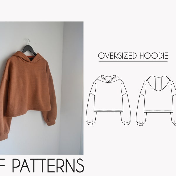 Oversized hoodie PDF sewing patterns - XS to XXL - Digital patterns