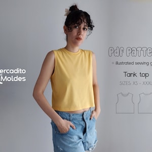 Tank top PDF sewing patterns - XS to XXXL - digital patterns + sewing guide