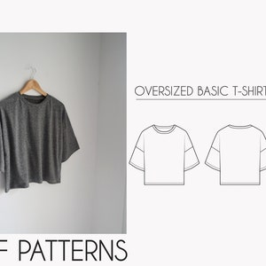 Oversized basic T-shirt PDF sewing patterns - XS to XXL - Digital patterns