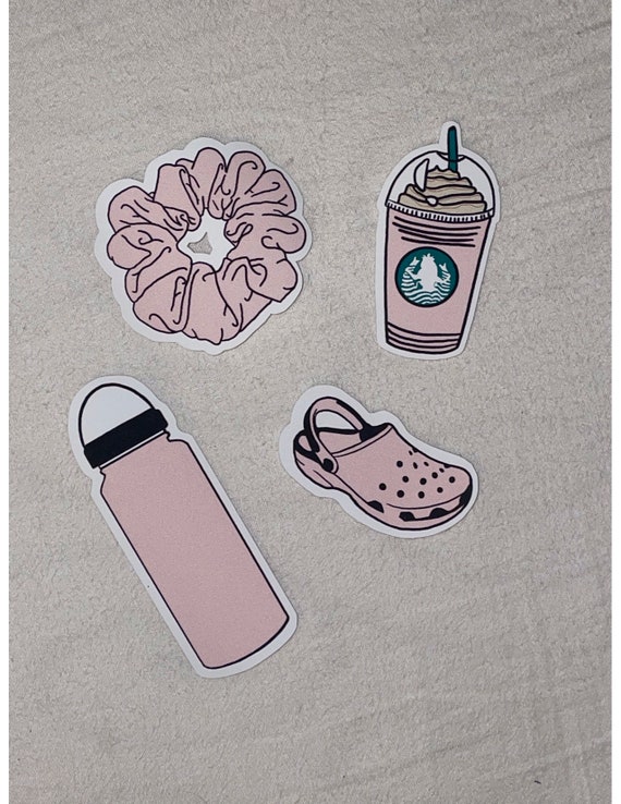 pink sticker pack set of 4 etsy