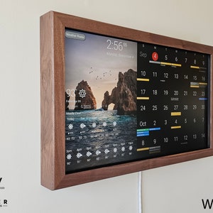 27in Touchscreen Smart Calendar / Dakboard/ Smart Wall Display / Photo Viewer Walnut
