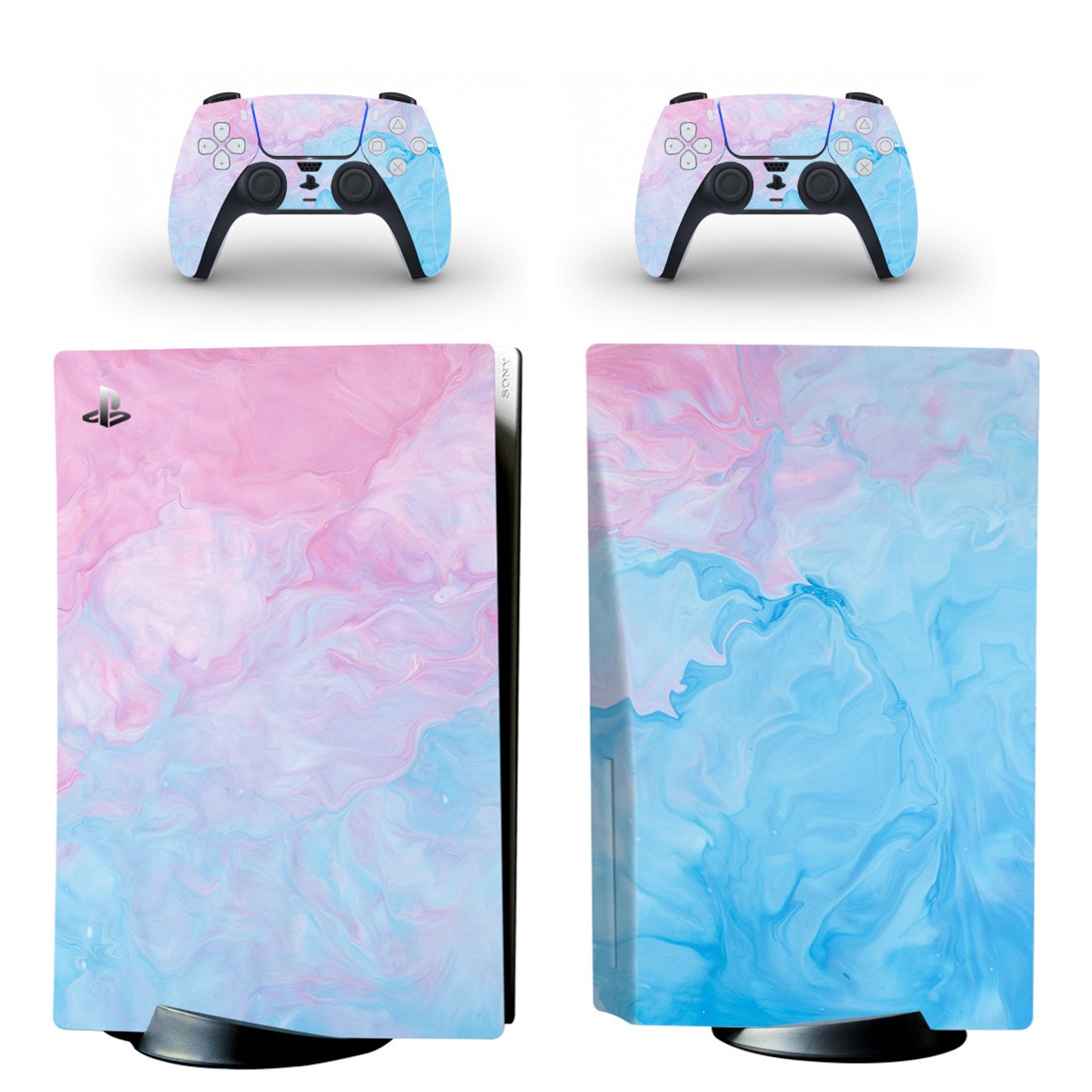 PS5 Skin Pastel Pink and Blue Playstation 5 Full Vinyl Wrap Etsy