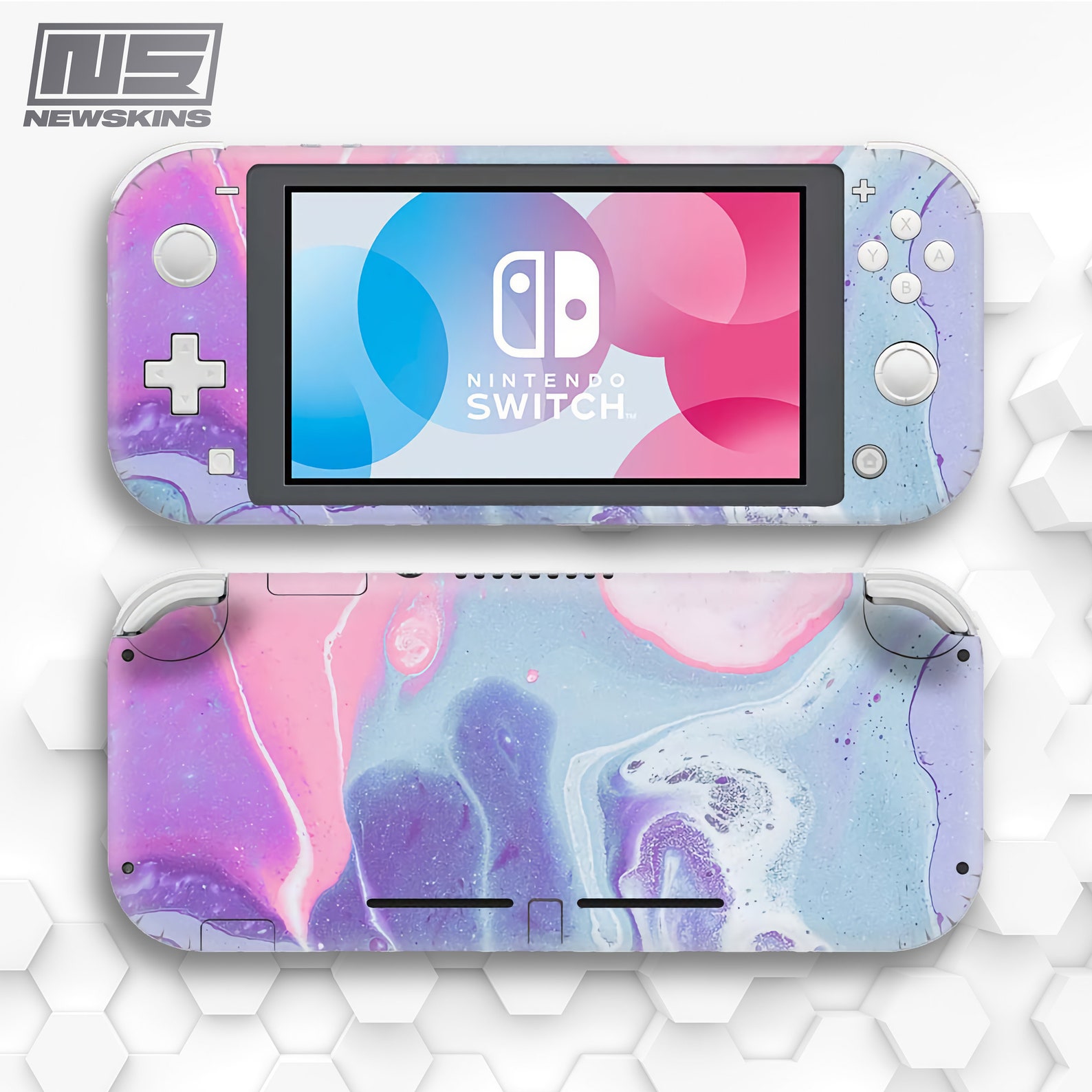 Nintendo Switch Lite Skin Pastel Pink Blue Purple Marbled Cute Etsy UK