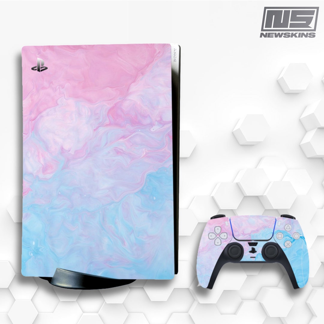 PS5 Skin Pastel Pink and Blue Playstation 5 Full Vinyl Wrap PS5 Console