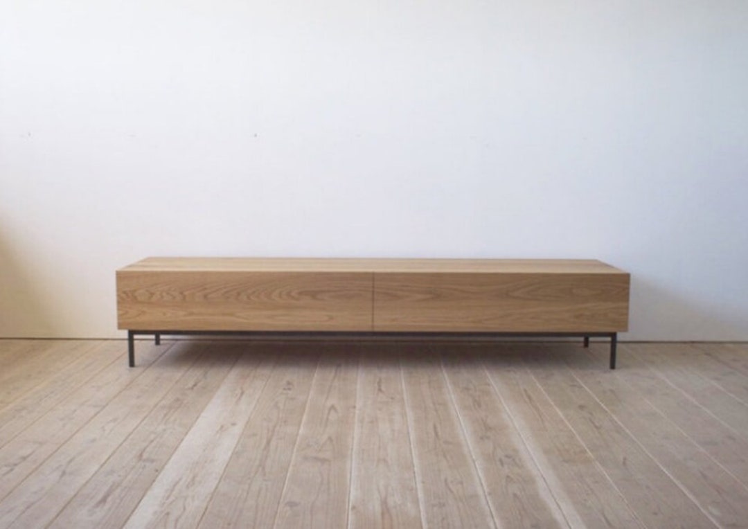 Solid Oak Sideboard Modern Oak Media Console Versatile Etsy