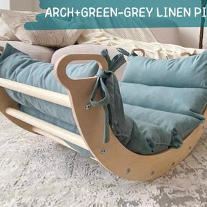 Klimboog, klimbogenset met kussen, peuterklimmer, montessori-wipstoeltje, klimboog met kussen, Kletterbogen mit Kissen