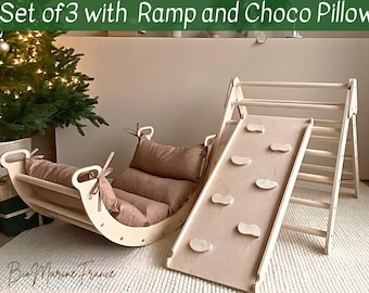 Montessori Climbing Arch with Pillow, Toddler Rocker, Kletterbogen mit kissen, Climbing  triangle set