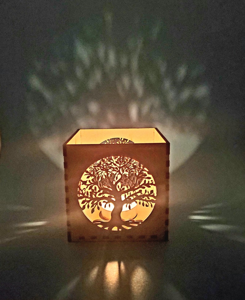 Baum des Lebens Teelicht Laterne SVG Bild 1