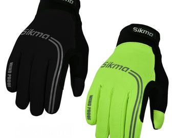 Gants de cyclisme Gel coupe-vent Rembourré Écran tactile Full Finger Gants d’hiver Sikma