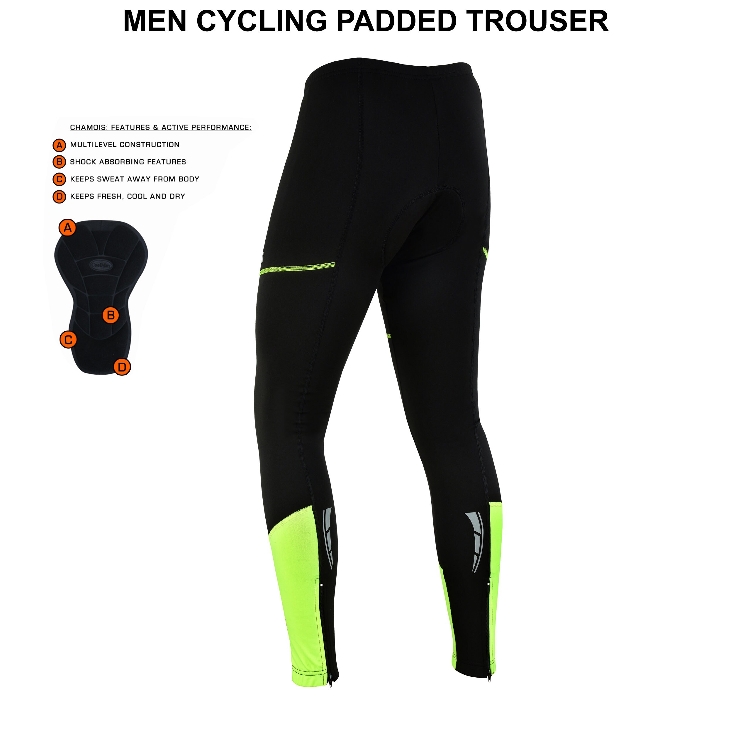 Mens Cycling Tights Winter Thermal Padded Trousers Legging Etsy