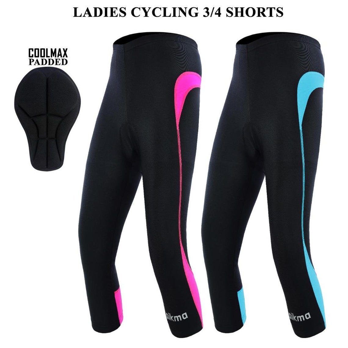 Women Cycling Tights 3/4 Shorts Padded Ladies Leggings Cool Etsy