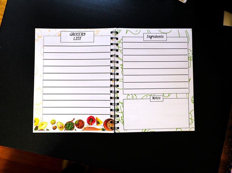 Vegetable Notelets Handmade Weekly Meal Planner Notebook, Recipe, Ingredients, Notes ...