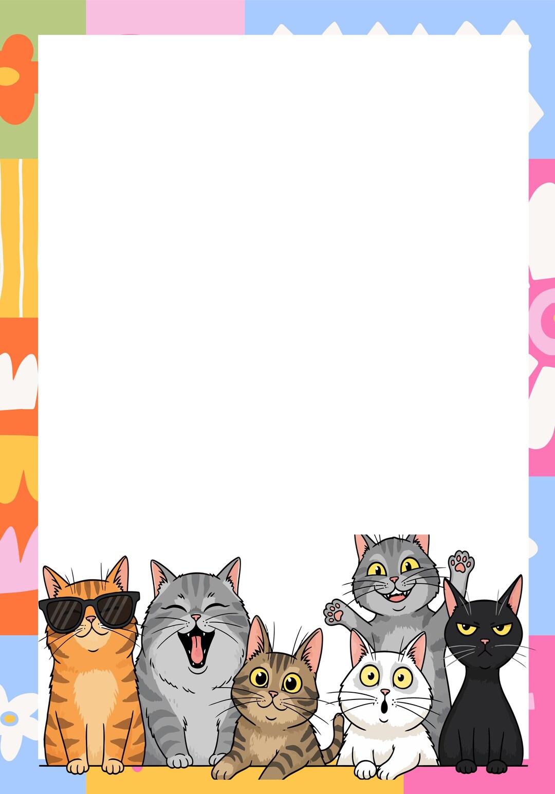 Digital Download Notepad Page With Funny Cats, Note, Printable ...