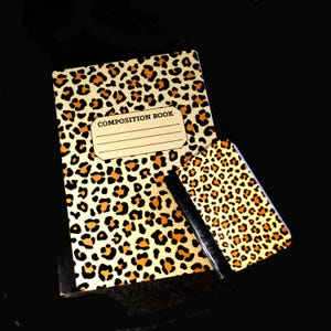 Custom Composition Book & Mini Notebook, Handmade, school, animal print, students