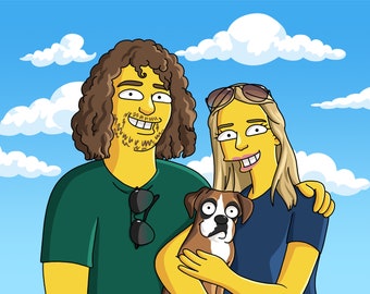 Portrait from photo cartoon portrait ,Portrait from photo digital, Portrait from photo ,Simpsons portrait,Custom cartoon portrait