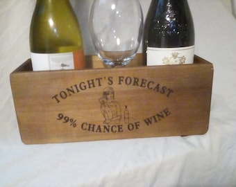 Quirky wooden box with a funny Wine design in a vintage style. Height 11 cm Width 28 cm. Valentine's gift.