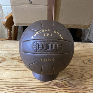 Vintage style football printed with PORTMAN ROAD IP1. A truly lovely gift for an Ipswich Town football fan. (Size 5 football)