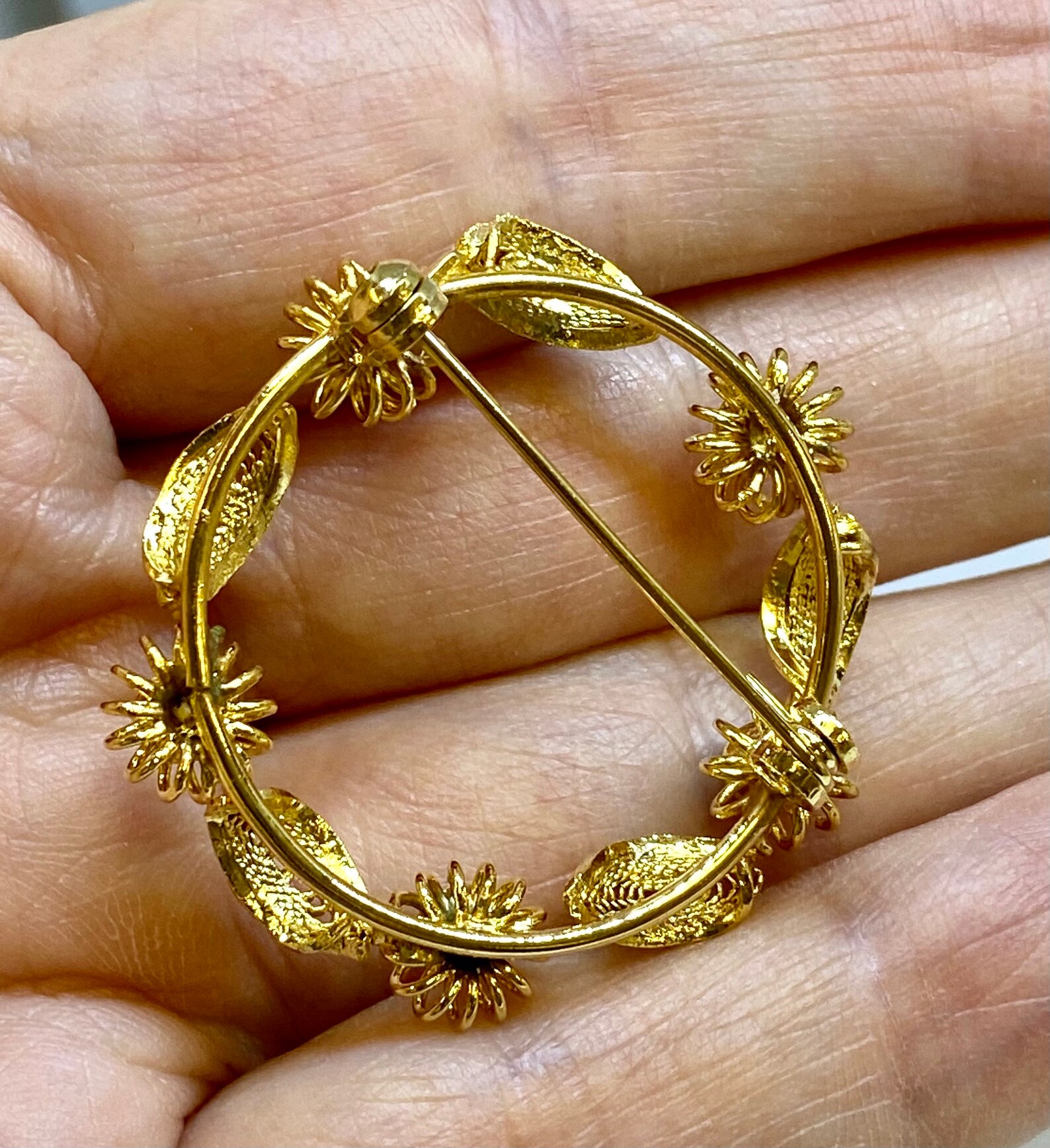 Set of 4 Gold plated brooch brooch Etsy