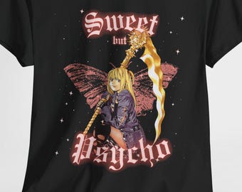 Misa Amane Sweet Psycho - T-shirt en coton unisexe Death Note | T-shirt graphique animé, chemise de style vintage, streetwear, cadeau pour des amis