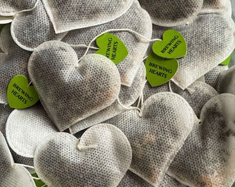 3 Heart Shaped Valentine Teabags, Healthy Organic Loose Herbal Sampler, Mothers Tea Lovers Gift, , Bridal Shower & Wedding Tea Party Favor