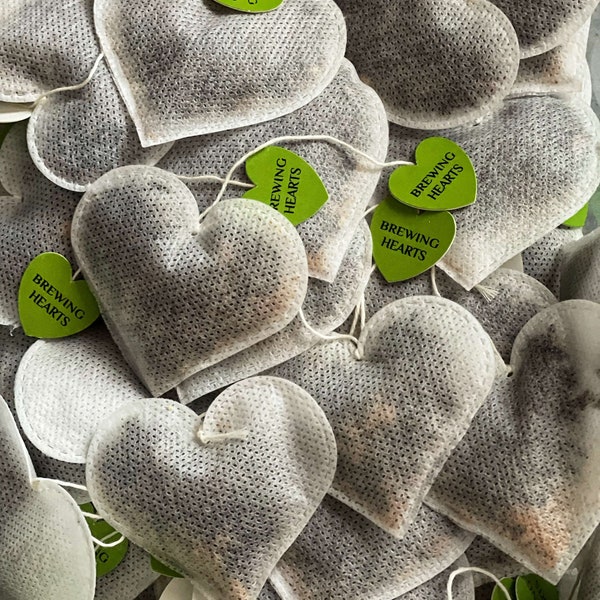 3 Heart Shaped Valentine Teabags, Healthy Organic Loose Herbal Sampler, Mothers Tea Lovers Gift, , Bridal Shower & Wedding Tea Party Favor