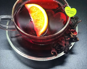 Hibiscus Lemon Herbal Tea Blend: Organic Self-Care Teabags