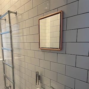 Copper Pipe Framed Mirror Wall Mounted