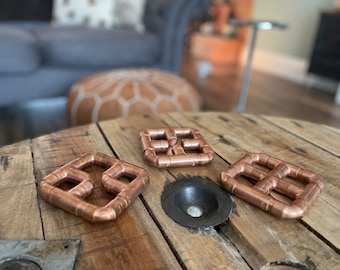 Copper Pipe Coasters Sets & Individually