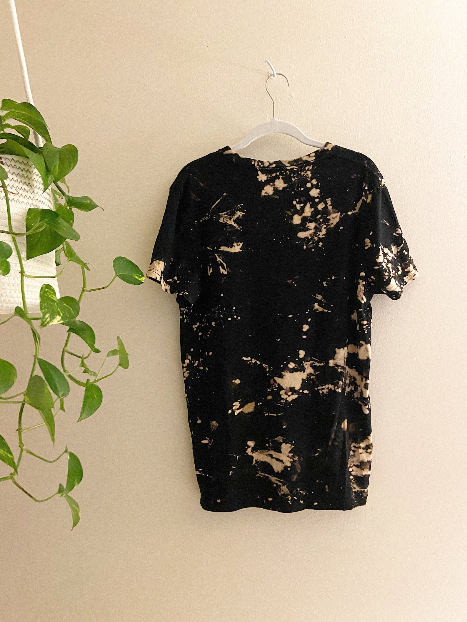 reverse tie dye black shirt