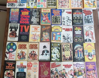 40 Vintage Trivia Paperbacks on Hollywood Legends, Stars, Movies, Characters, Shows, Dates, Whatever Became Of, etc. From the 1960s Onward.