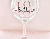 Birthday Gin Glass Personalised With Name And Age, 18th 21st Birthday Gift. Special Birthday Gift Customised. Engagement Housewarming Hen Do