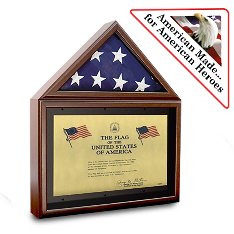 Flag Display Case With Certificate Etsy